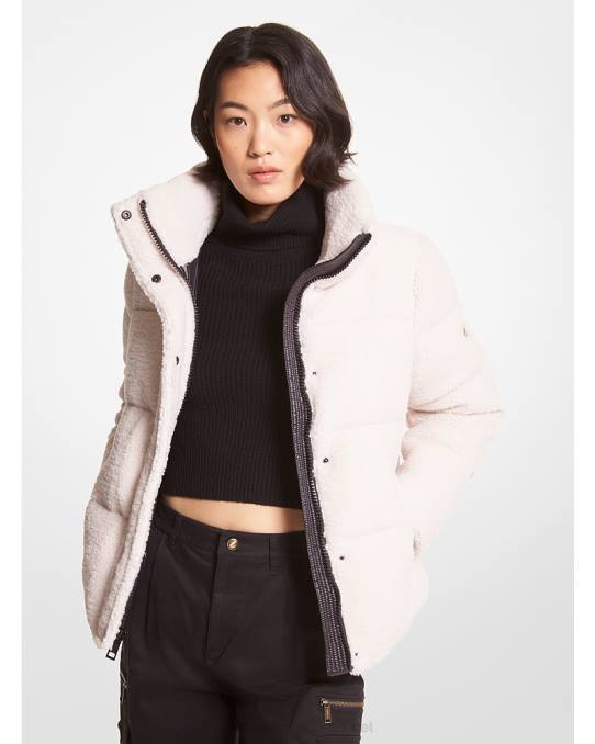 Michael Kors faux shearling vattert pufferjakke kvinner LDNL240 bein