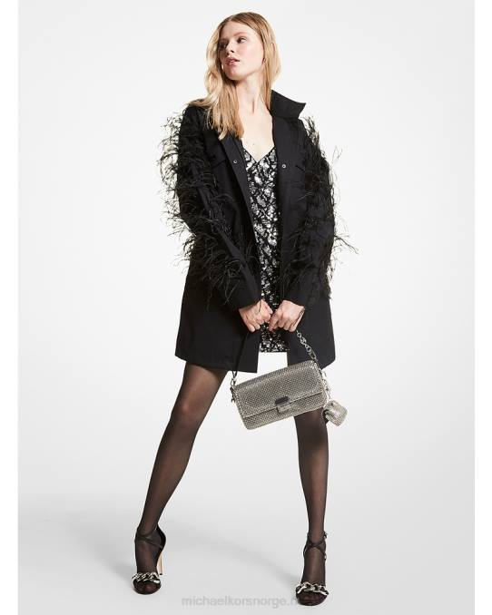 Michael Kors fjærpyntet bomullsanorakk kvinner LDNL336 svart