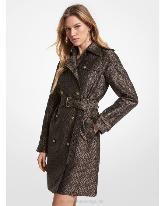 Michael Kors jacquard trenchcoat med logo kvinner LDNL208 skall