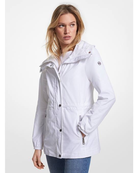 Michael Kors logotrykk vevd anorakk kvinner LDNL210 hvit