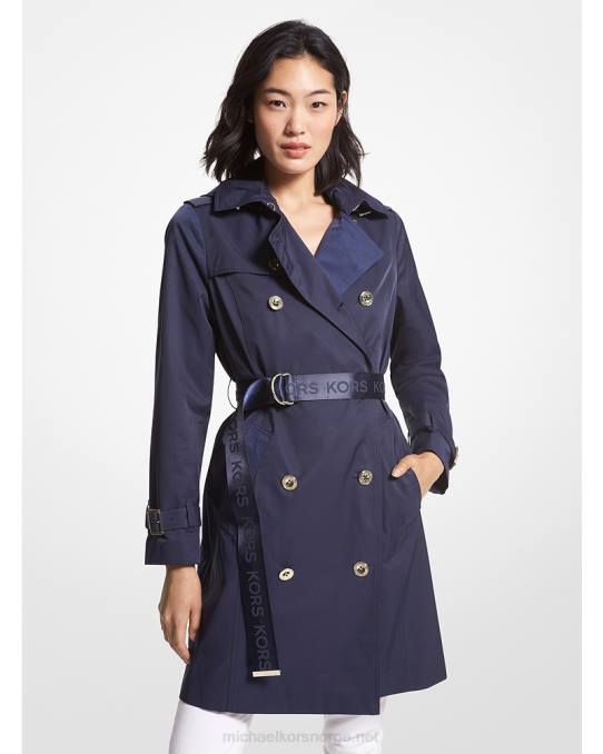 Michael Kors trenchcoat i bomullsblanding kvinner LDNL206 midnatt blå