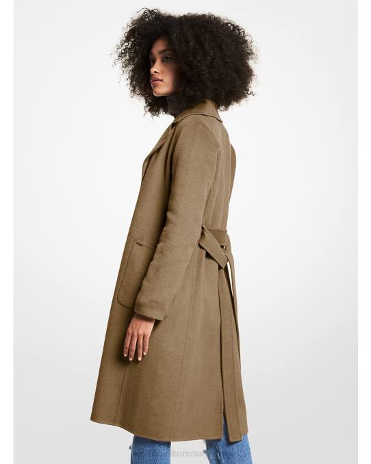 Michael Kors ullblanding omslagsfrakk kvinner LDNL262 oliven kombinasjon