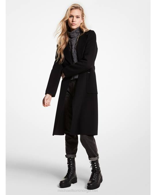 Michael Kors ullblanding omslagsfrakk kvinner LDNL269 svart