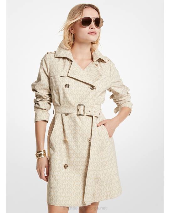 Michael Kors vevd trenchcoat med logotrykk kvinner LDNL216 kaki
