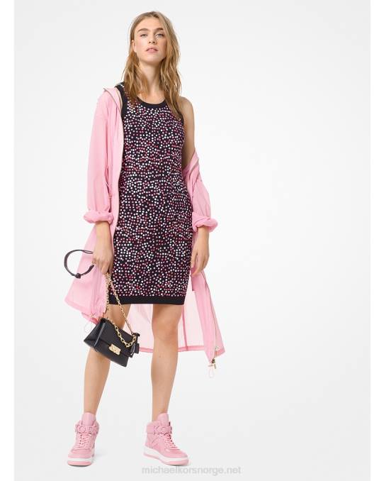 Michael Kors blomstret tankkjole med paljetter kvinner LDNL192 svart/elektrisk rosa