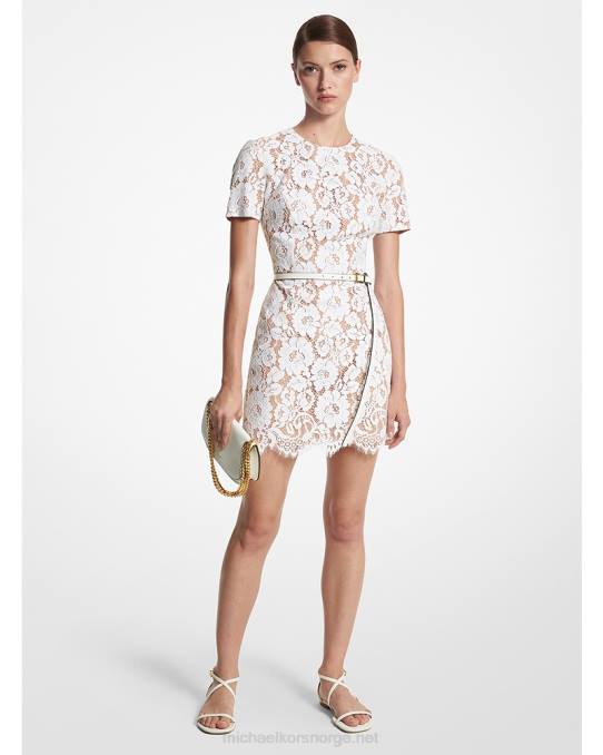 Michael Kors kolleksjon bomull blanding floral blonder kjole unisex LDNL3423 optikk hvit