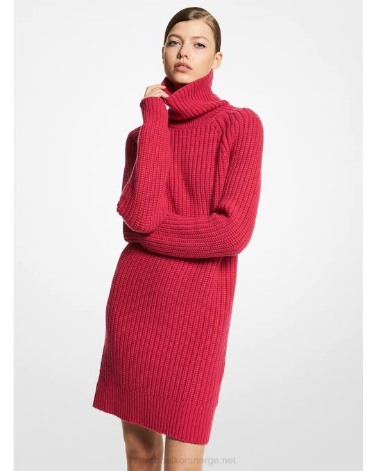 Michael Kors kolleksjon kashmir turtleneck kjole unisex LDNL3640 fuschia