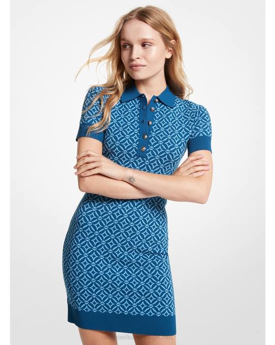 Michael Kors logo jacquard polokjole kvinner LDNL146 elveblå