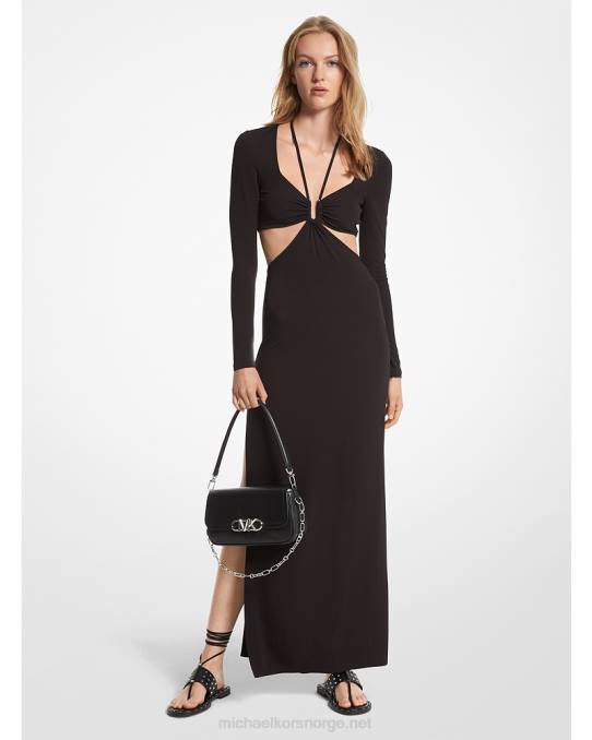 Michael Kors maxikjole i matt jersey kvinner LDNL64 svart