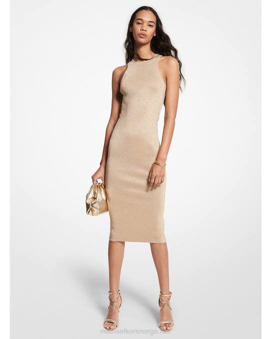 Michael Kors metallisk stretch-tankkjole i viskose kvinner LDNL39 gull