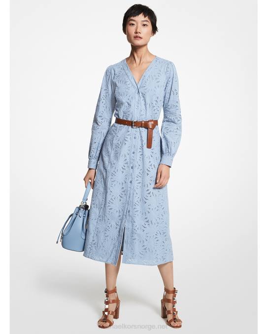 Michael Kors midikjole i bomull kvinner LDNL95 chambray