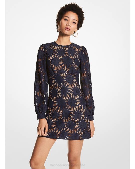 Michael Kors minikjole med palmeblonde kvinner LDNL103 midnatt blå