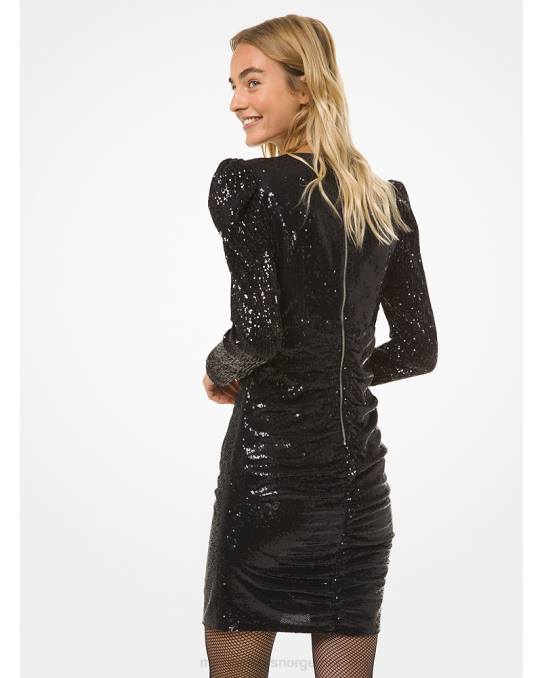 Michael Kors paljettpuff-skulder minikjole kvinner LDNL183 svart