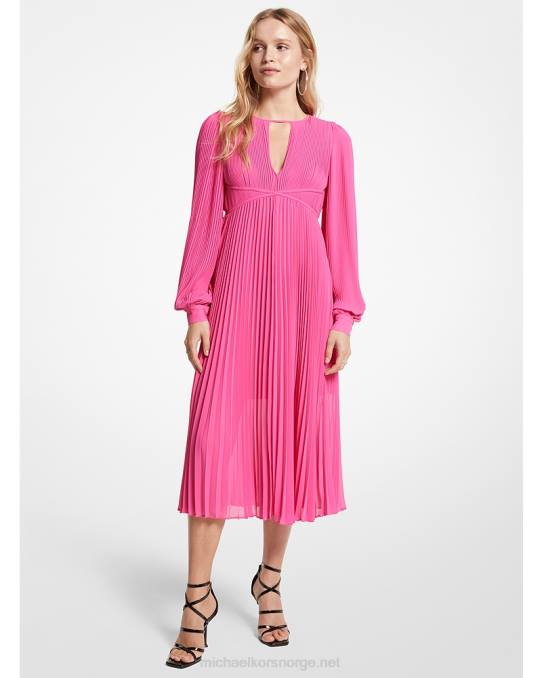 Michael Kors plissert georgette midikjole kvinner LDNL21 cerise