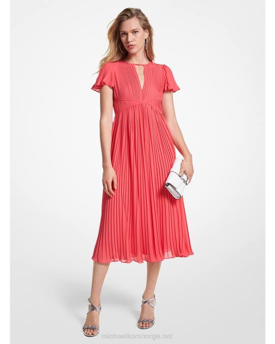 Michael Kors plissert georgette midikjole kvinner LDNL56 geranium