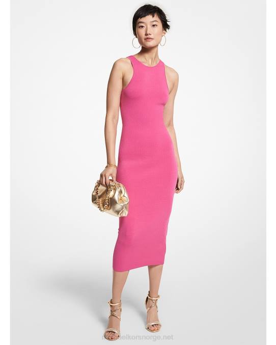 Michael Kors ribbet stretch-tankkjole i viskose kvinner LDNL2 cerise
