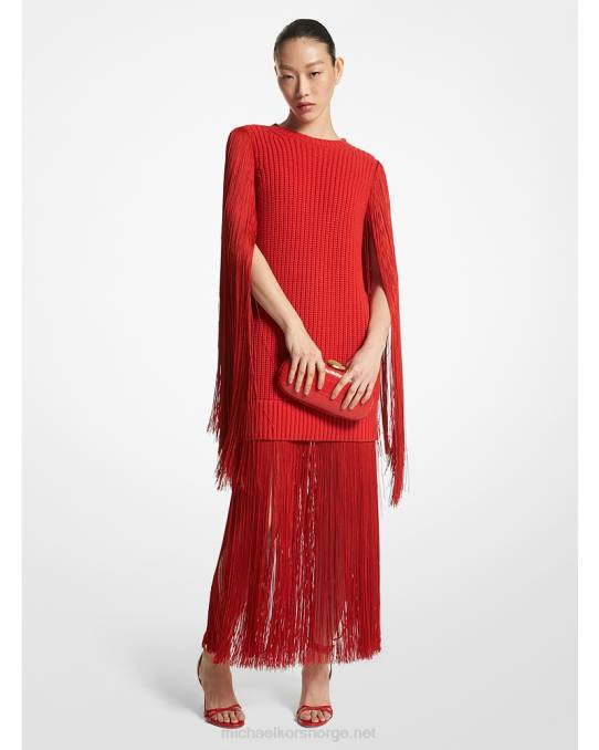 Michael Kors samling kashmir frynset kjole unisex LDNL3478 valmue