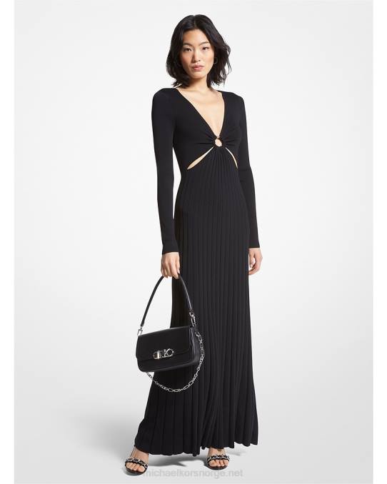 Michael Kors stretch strikket ring maxi kjole kvinner LDNL51 svart