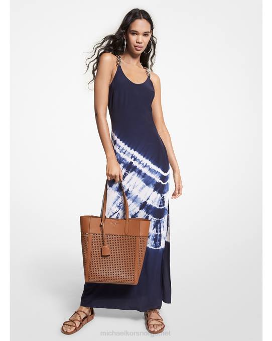 Michael Kors tie dye vasket silke kjole kvinner LDNL148 midnatt blå