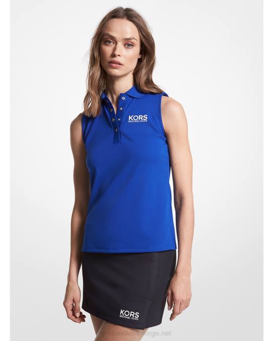 Michael Kors golf logo pique ermeløs poloskjorte kvinner LDNL411 kongelig