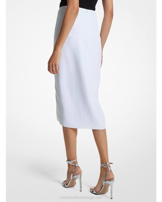 Michael Kors kolleksjon dobbel crepe sable cutaway skjørt unisex LDNL3441 optikk hvit