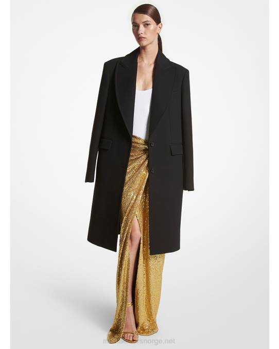 Michael Kors kolleksjon håndbrodert paljett stretch jersey pareo skjørt unisex LDNL3456 sanddyne