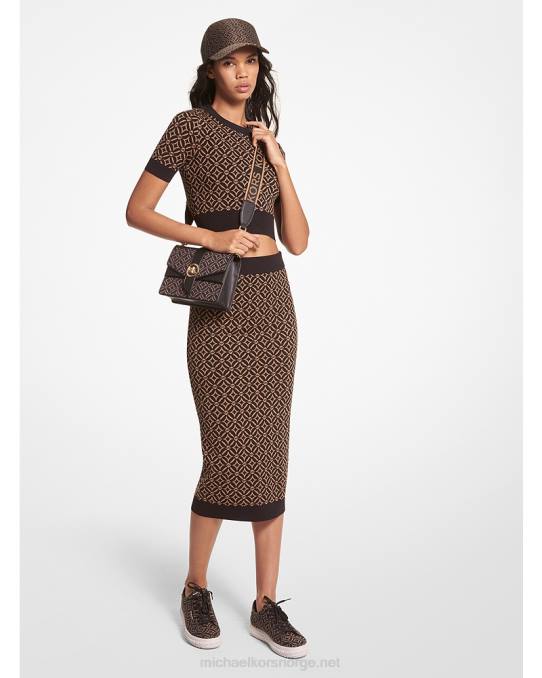 Michael Kors logo jacquard blyant skjørt kvinner LDNL605 skall