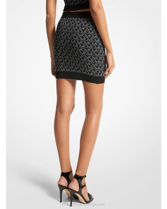 Michael Kors logo jacquard miniskjørt kvinner LDNL593 svart hvit