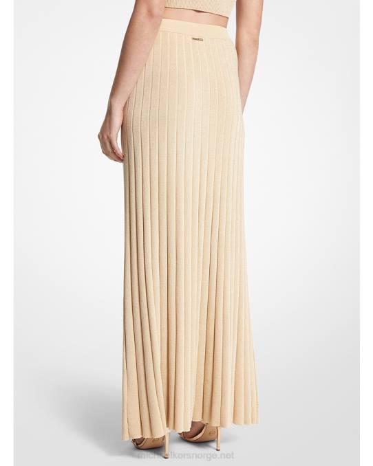 Michael Kors metallisk ribbestrikket skjørt kvinner LDNL573 gull