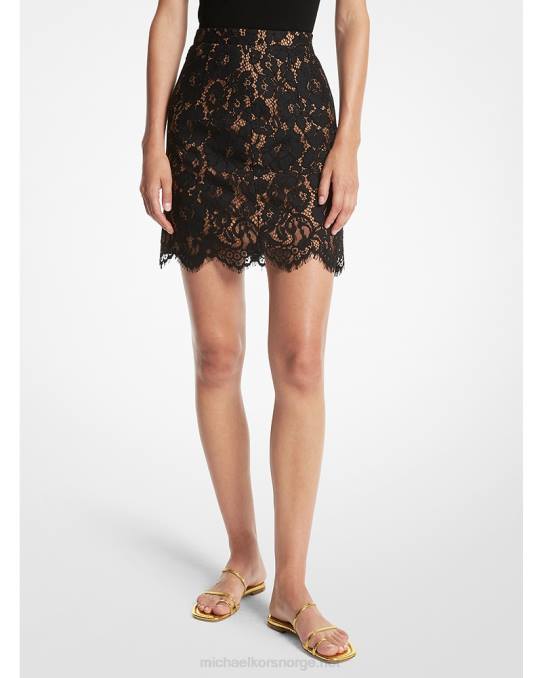 Michael Kors samling bomull blanding floral blonder miniskjørt unisex LDNL3405 svart