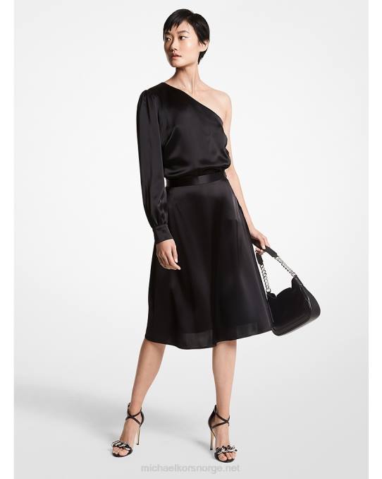 Michael Kors sateng slipskjørt kvinner LDNL616 svart