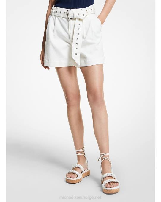 Michael Kors shorts med stretch i denim kvinner LDNL625 hvit