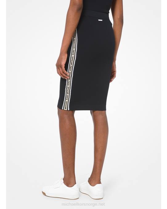 Michael Kors teksturert strikket blyantskjørt med logotape kvinner LDNL617 svart