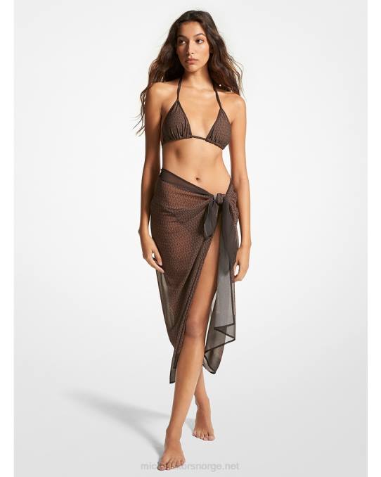 Michael Kors logo chiffong pareo kvinner LDNL551 sjokolade