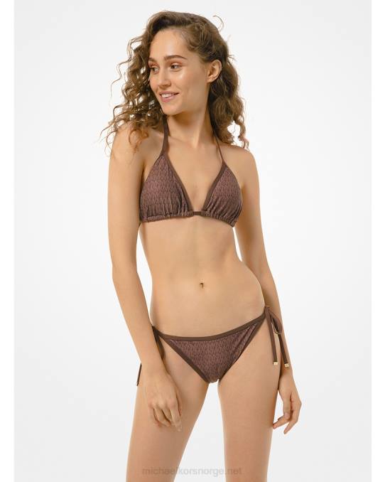 Michael Kors trekantet bikini-topp med logo kvinner LDNL564 sjokolade