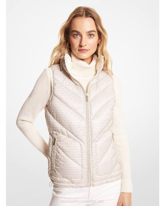 Michael Kors vendbar quiltet vest med logotrykk kvinner LDNL296 bein