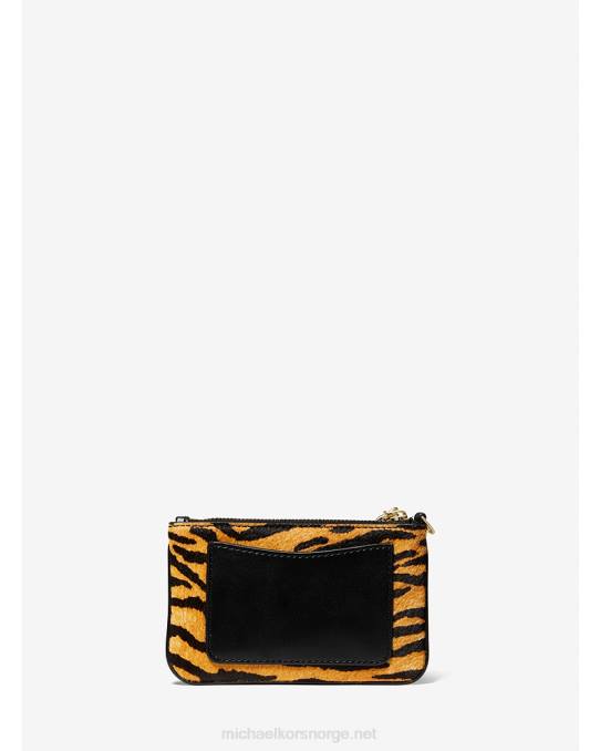 Michael Kors parker liten tigerprint kalvehår zip-kortveske kvinner LDNL1683 fløyelsblomst