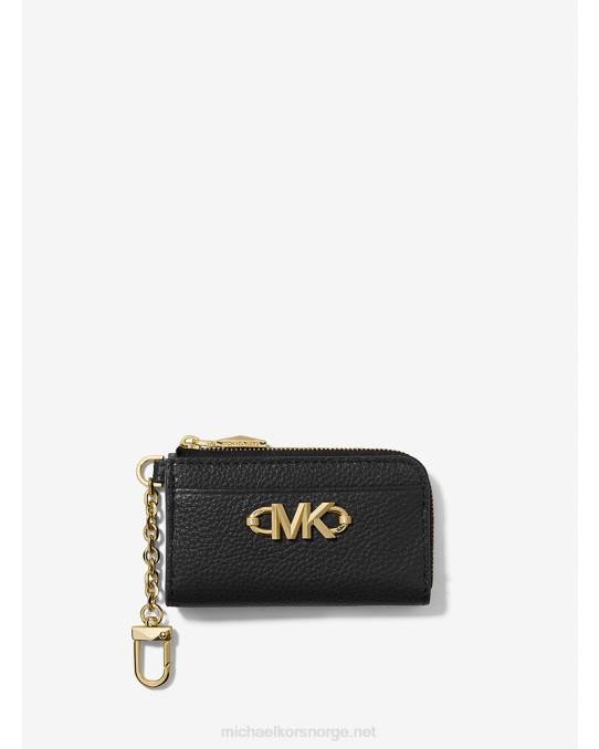 Michael Kors piper rullesteinskinn glidelås-kortveske kvinner LDNL1656 svart