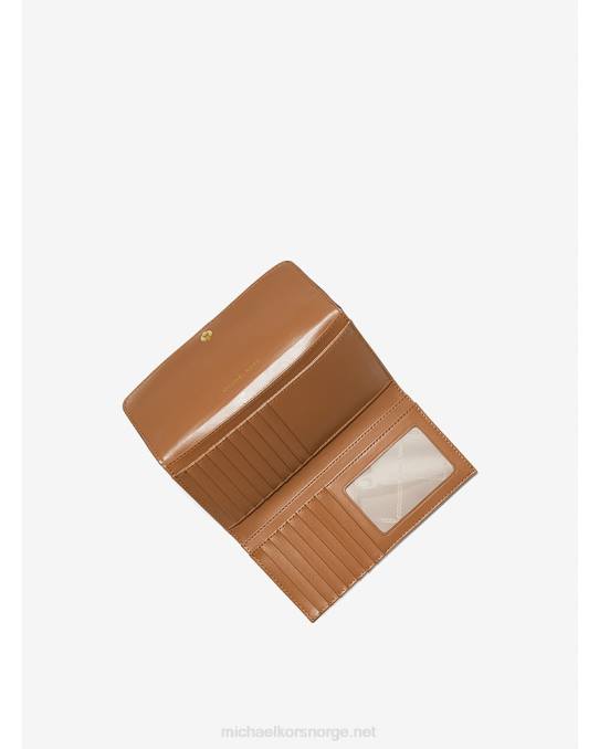 Michael Kors stor logo og trefoldet lommebok i skinn kvinner LDNL1695 vanilje/eikenøtter