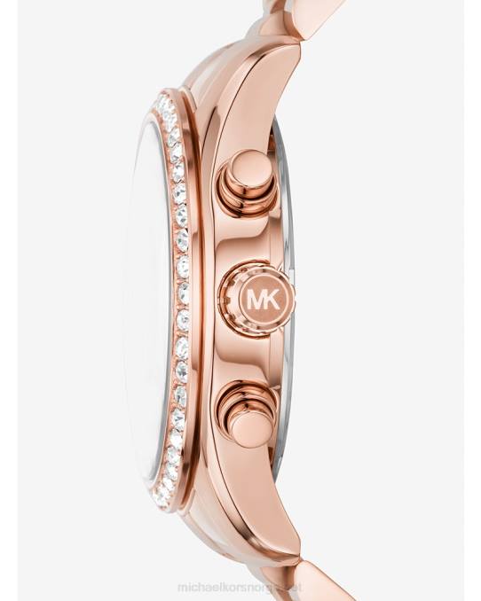 Michael Kors lexington pave klokke kvinner LDNL2365 Rose gull