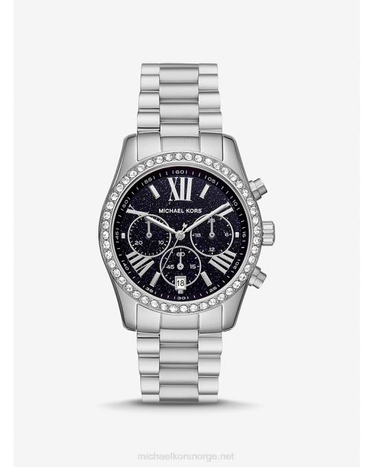 Michael Kors lexington pave klokke kvinner LDNL2406 sølv