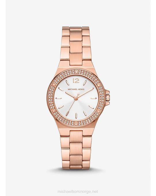 Michael Kors mini lennox pave klokke kvinner LDNL2369 Rose gull
