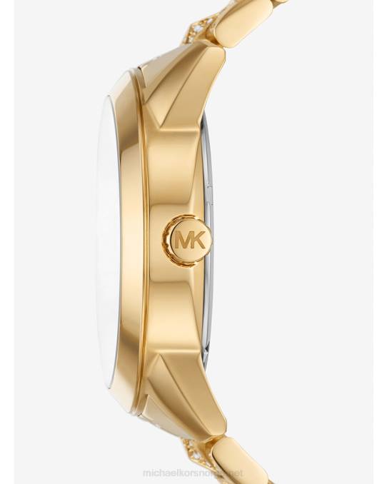 Michael Kors overdimensjonert bryn pave klokke kvinner LDNL2396 gull