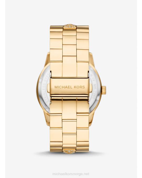 Michael Kors overdimensjonert bryn pave klokke kvinner LDNL2396 gull