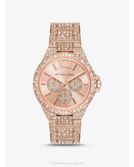 Michael Kors overdimensjonert camille pave klokke kvinner LDNL2362 Rose gull