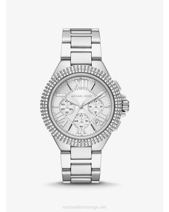 Michael Kors overdimensjonert camille pave klokke kvinner LDNL2411 sølv