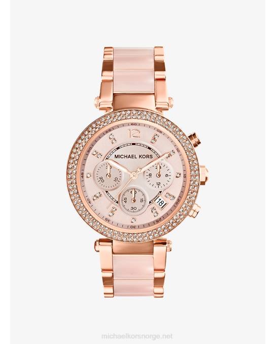 Michael Kors parker blush acetate klokke kvinner LDNL2383 Rose gull