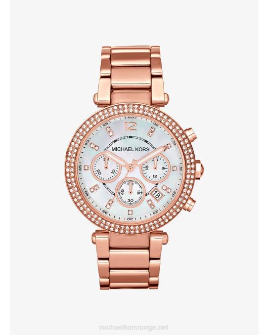 Michael Kors parker klokke kvinner LDNL2384 Rose gull