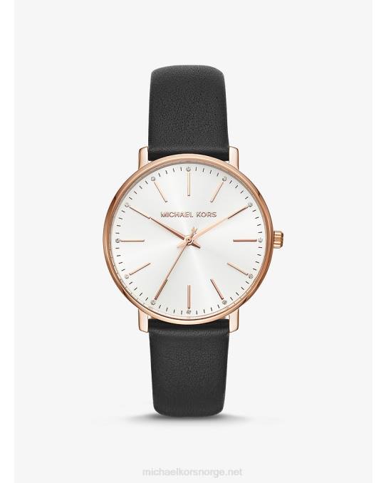Michael Kors pyper og skinnklokke kvinner LDNL2431 Rose gull