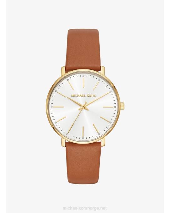Michael Kors pyperleather klokke kvinner LDNL2399 gull